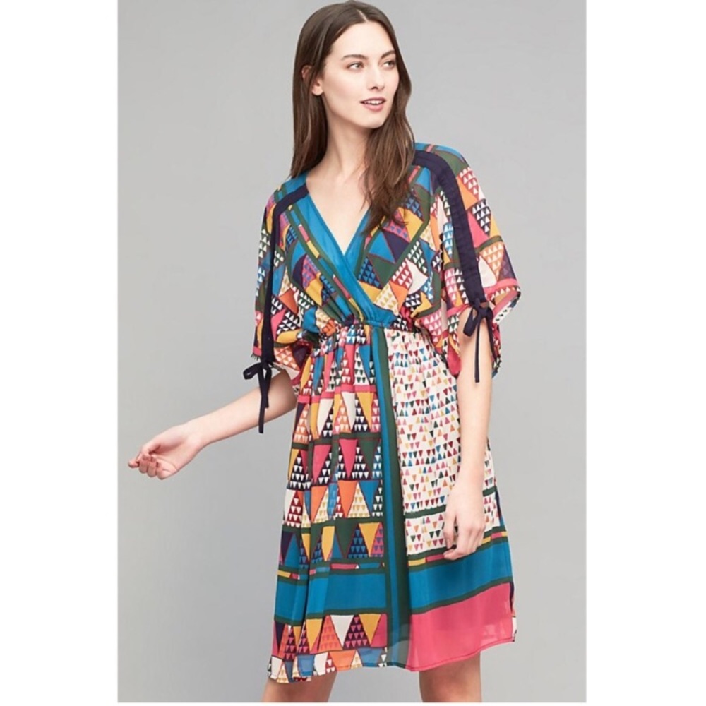 Anthropologie Multicolor Geometric Mini Dress - Picture 2 of 8